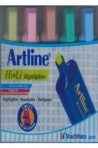 Artline highlighter assorted colours set of 5